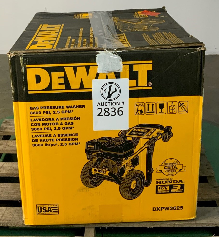 3600 psi dewalt pressure washer